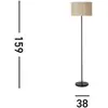 Searchlight Lampe sur pied Meadow, noir, marron, fibre naturelle, acie...