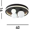 Searchlight Plafonnier LED Trident, noir, Ø 40 cm, acier/verre palladi...