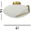 Searchlight Plafonnier Sundial, doré/blanc opale, acier, verre, E27