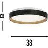 Searchlight Plafonnier Sorrento noir/décor bois Ø 38 cm Télécommande