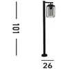 Searchlight Borne lumineuse Reed, IP44, noir, hauteur 100 cm, métal