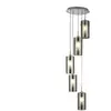 Searchlight Suspension Duo 2, verre fumé/chromé à 5 lampes