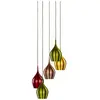 Searchlight Suspension Vibrant, abat-jours colorés 5 lampes