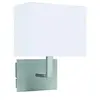 Searchlight - applique murale d'intérieur à 1 ampoule argent satiné avec abat-jour blanc, e27