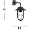 Searchlight Applique Well Glass, en métal noir et verre - Noir