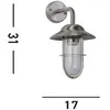 SEARCHLIGHT Applique Well Glass, en acier inoxydable et verre