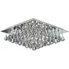 Searchlight Plafonnier Hanna avec prismes en cristal, 44x44 cm