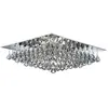 Hanna - Plafonnier carré à 8 ampoules semi-affleurant chrome avec cristaux pyramidaux, G9 - Searchlight