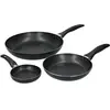 KC BLUE Set de 3 poêles antiadhésive 28/20/12cm aluminium noir