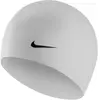 Bonnet de bain nike swim solid silicone training blanc