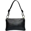 Anna Luchini - Sac bandoulière en cuir Belladonna noir - 16x25cm OS