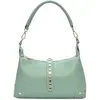 Anna Luchini - Sac bandoulière en cuir Carlotta menthe - 17x28x7 cm OS