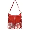 Anna Luchini - Sac bandoulière en cuir Aveline rouge - 16x25.5 cm OS