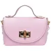 Anna Luchini - Sac bandoulière en cuir Geneviève rose - 13x19x9 cm OS