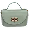 Anna Luchini - Sac bandoulière en cuir Violette menthe - 13x19x9 cm OS
