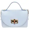 Anna Luchini - Sac bandoulière en cuir Cecilia céleste - 13x19x9 cm OS