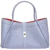 Luisa Vannini - Sac bandoulière en cuir Lou celeste - 23x37.5x14 cm OS