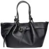Luisa Vannini - Sac fourre-tout en cuir Isabella noir - 20x34x8 cm OS