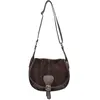 Luisa Vannini - Sac bandoulière en cuir Stella testa moro - 22x28x10 c...