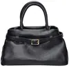 Luisa Vannini - Sac fourre-tout en cuir Ella noir - 17.5x26x13 cm OS