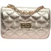 Luisa Vannini - Sac bandoulière en cuir Lina doré - 12x19.5x5 cm OS