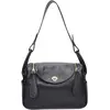 Luisa Vannini - Sac à main en cuir Lorena noir - 17x26x12.5 cm OS