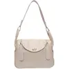 Luisa Vannini - Sac à main en cuir Tatiana beige - 17x26x12.5 cm OS