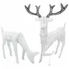 Monster Shop NL Ensemble Cerf & Biche Dorée 120 LED Blanc Froid Décoration de Noël Extérieur