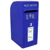 Monstershop Boîte aux Lettres Murale Bleue en Fonte Réplique authentique La Poste Royal Mail Pilier Verrouillable Clé Dorée Incluses] Courrie