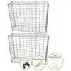 Monstershop Paniers de Gabions Argentés en Acier Galvanisé pour Projets d’Aménagement Extérieur - Lot de 2 - 100 x 80 x 30cm
