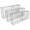 Monstershop Lot de 6 Paniers de Gabions Argentés en Acier Galvanisé pour Projets d’Aménagement Extérieur, 100 x 95 x 30cm