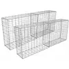 MonsterShop Lot de 4 Paniers de Gabions Argentés en Acier Galvanisé 100 x 95 x 30cm