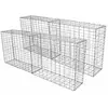 Monster Shop Lot de 4 Paniers de Gabions Argentés en Acier Galvanisé pour Projets d’Aménagement Extérieur,100 x 80 x 30cm
