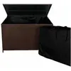 MONSTERSHOP Coffre de rangement Marron en rotin extérieur pour coussins - 582L 80x138x70cm