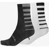 Chaussettes Endura Stripe Coolmax noir blanc (2 paires) - L-XL