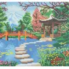 Merkloos / Sans marque CRYSTAL ART Kit tableau broderie diamant sur chassis toilé 30x30cm - Jardin japonais