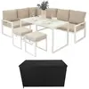 MonsterShop Salon de Jardin en Aluminium Blanc & Coffre de Rangement 5...