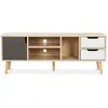ICONIK INTERIOR Meuble Tv En Bois - Design Scandinave - Haley Gris