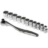 Jeu de douilles RS PRO 3/8 pouce Carré 12 pièces ( Prix pour 1 Jeu )