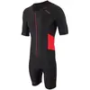 Combinaison de triathlon Zone3 Activate manche courte noir rouge - S