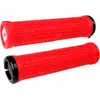 Odi Poignées Stay Strong V2.1 Rouges avec Colliers Noirs 135 mm pour BMX et MTB