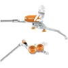 Frein avant hope tech4 v4 argent   orange durite tresse aviation