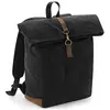 Quadra Heritage Waxed Canvas Leather Accent Backpack One Size noir