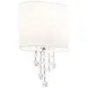 SEARCHLIGHT Applique Nina, en chrome et cristal avec abat-jour blanc - Blanc