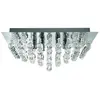 Searchlight - Hanna - Semi-plafonnier carré à 6 ampoules au chrome, verre cristal, G9