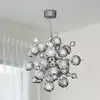Searchlight Suspension Molecule, chrome, métal, 12 lampes à G4