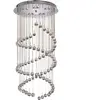 Searchlight Plafonnier pampilles spirale 5l métal et cristal chrome -D39 xH80cm