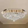Searchlight Plafonnier Hanna, doré, boules de cristal, Ø 55 cm