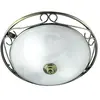 SEARCHLIGHT Plafonnier rond 37 cm, en laiton antique et verre marbré