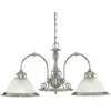 Searchlight Suspension 3 ampoules American Diner, en argent satiné et verre acide